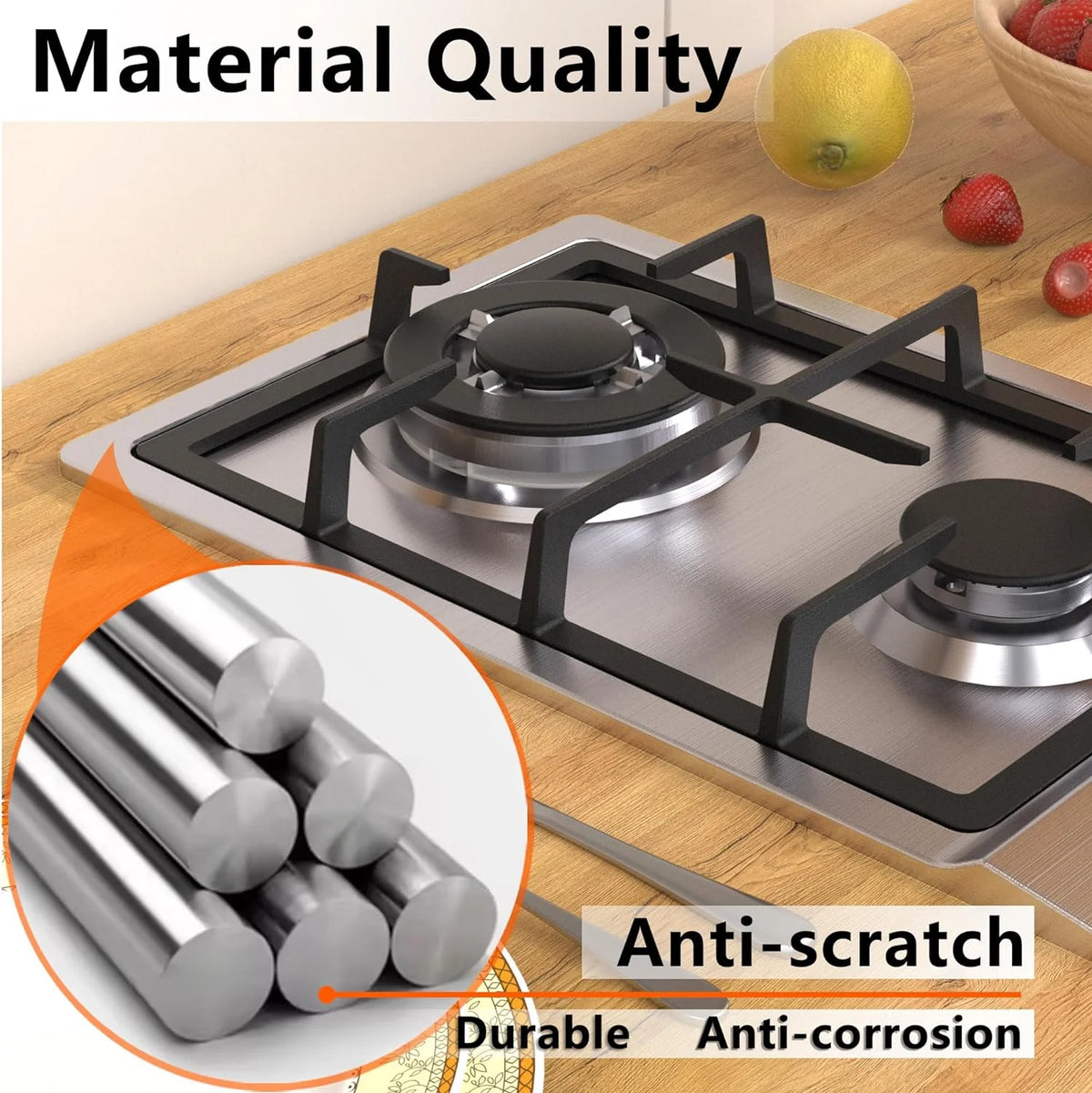 2 Burner Stainless Steel Gas Cooktop M874