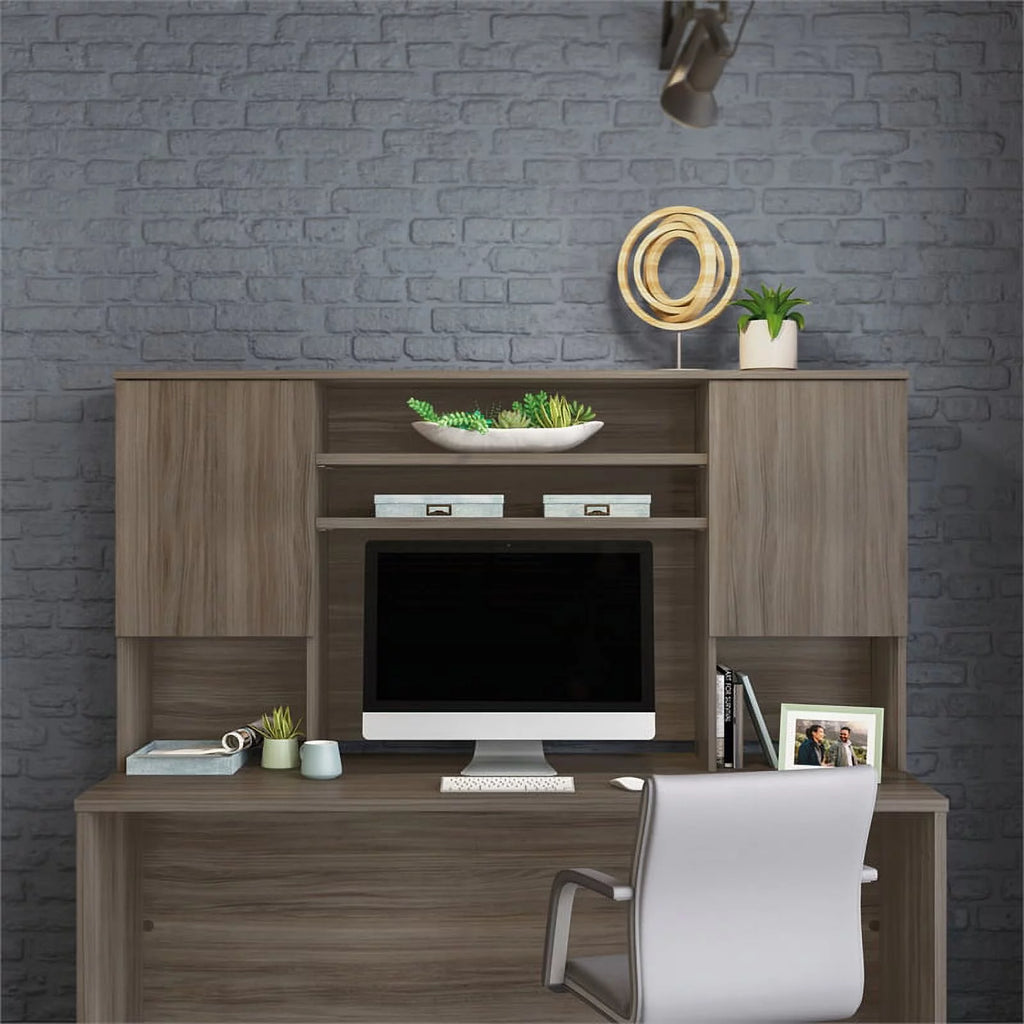 Engineered Wood Desk with Hutch J607573