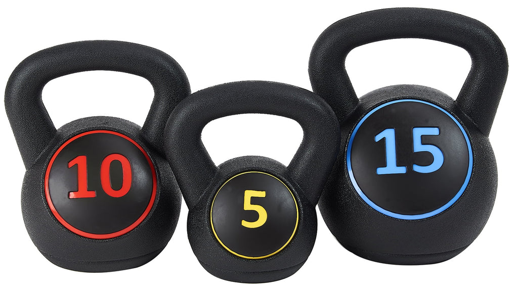 Wide Grip Kettlebell Set, 10lb 15lb 20lb N3153