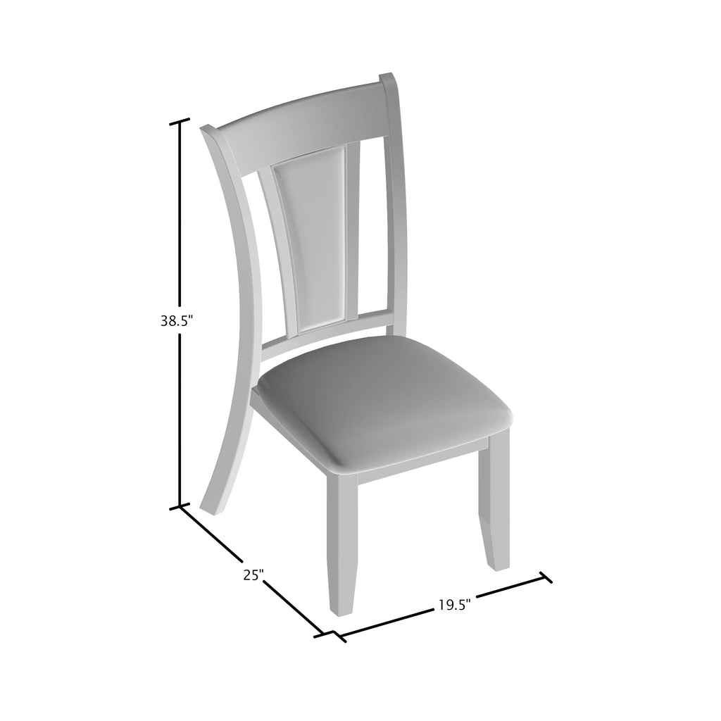 Slatted Dark Cherry Padded Dining Chairs Set of 2 K58344