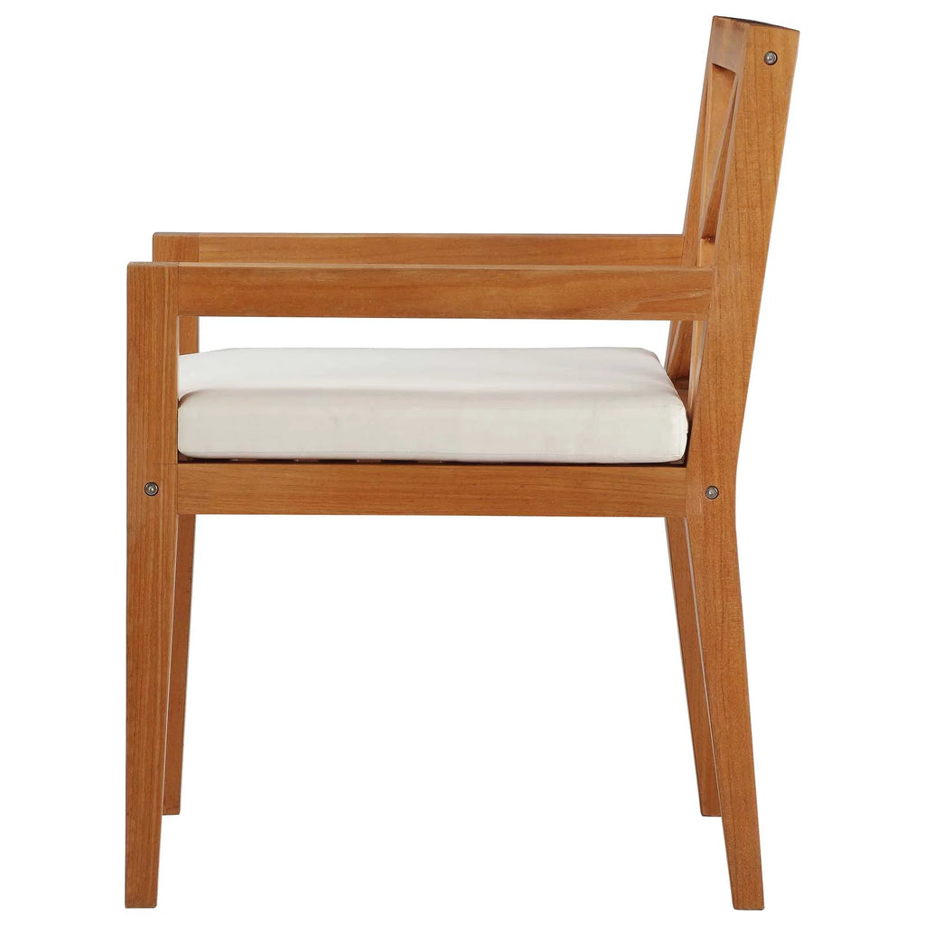 Natural White Wood Armchair Q433