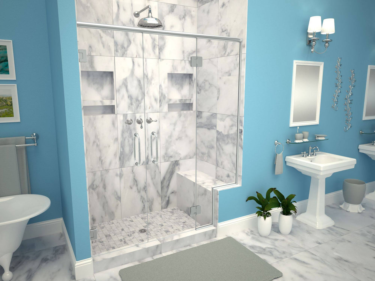 37x22 Single Threshold Shower Base with Bench and Drain I8897