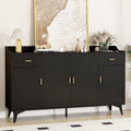 Black Wood Sideboard Buffet Cabinet with Storage X77529