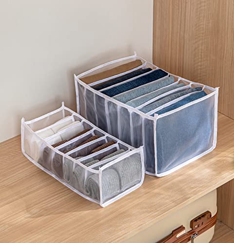 7 Grids Washable White Large Clothes Drawer Organizer A6686