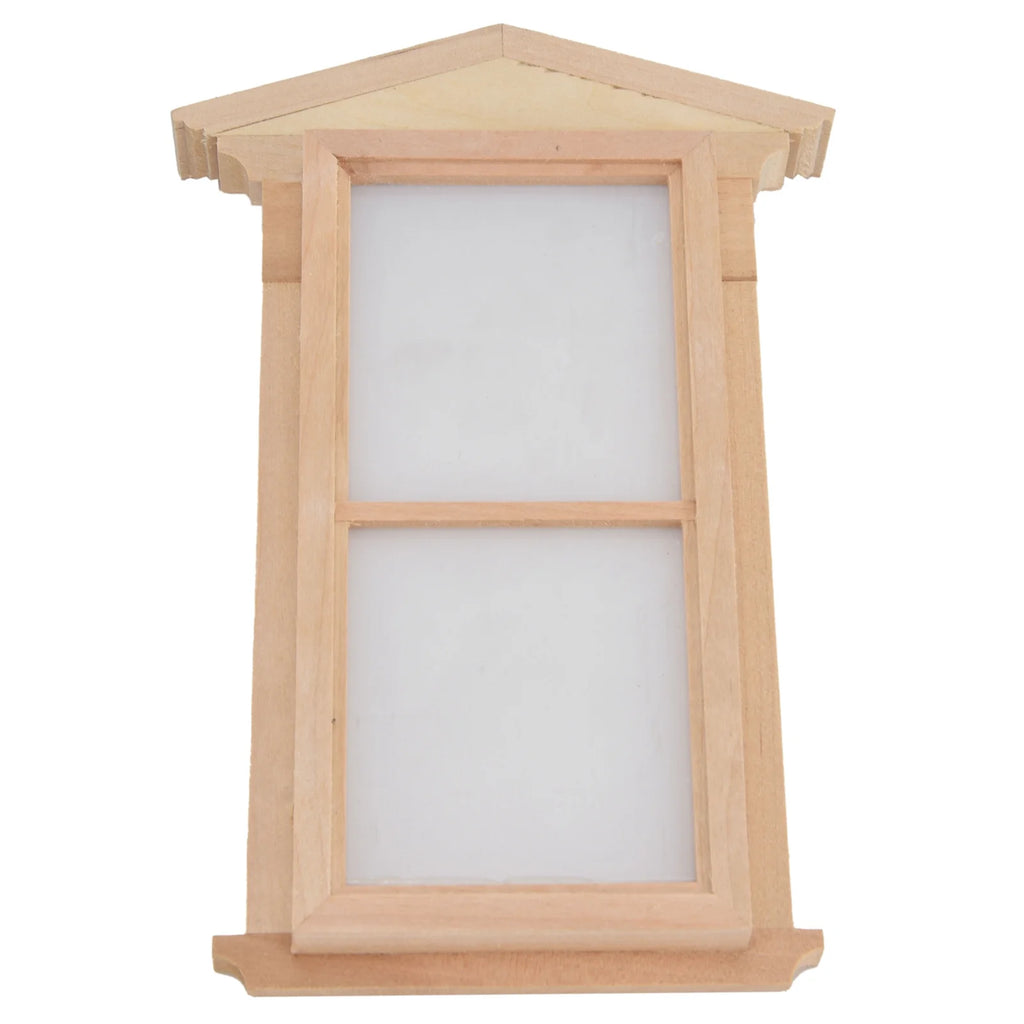 1:12 Wooden Unpainted Dollhouse Door Window Miniature Decoration Accessories Z4697