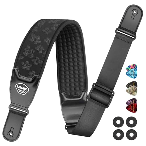 3.5" Wide Padded Adjustable Guitar Strap with Strap Locks N106115