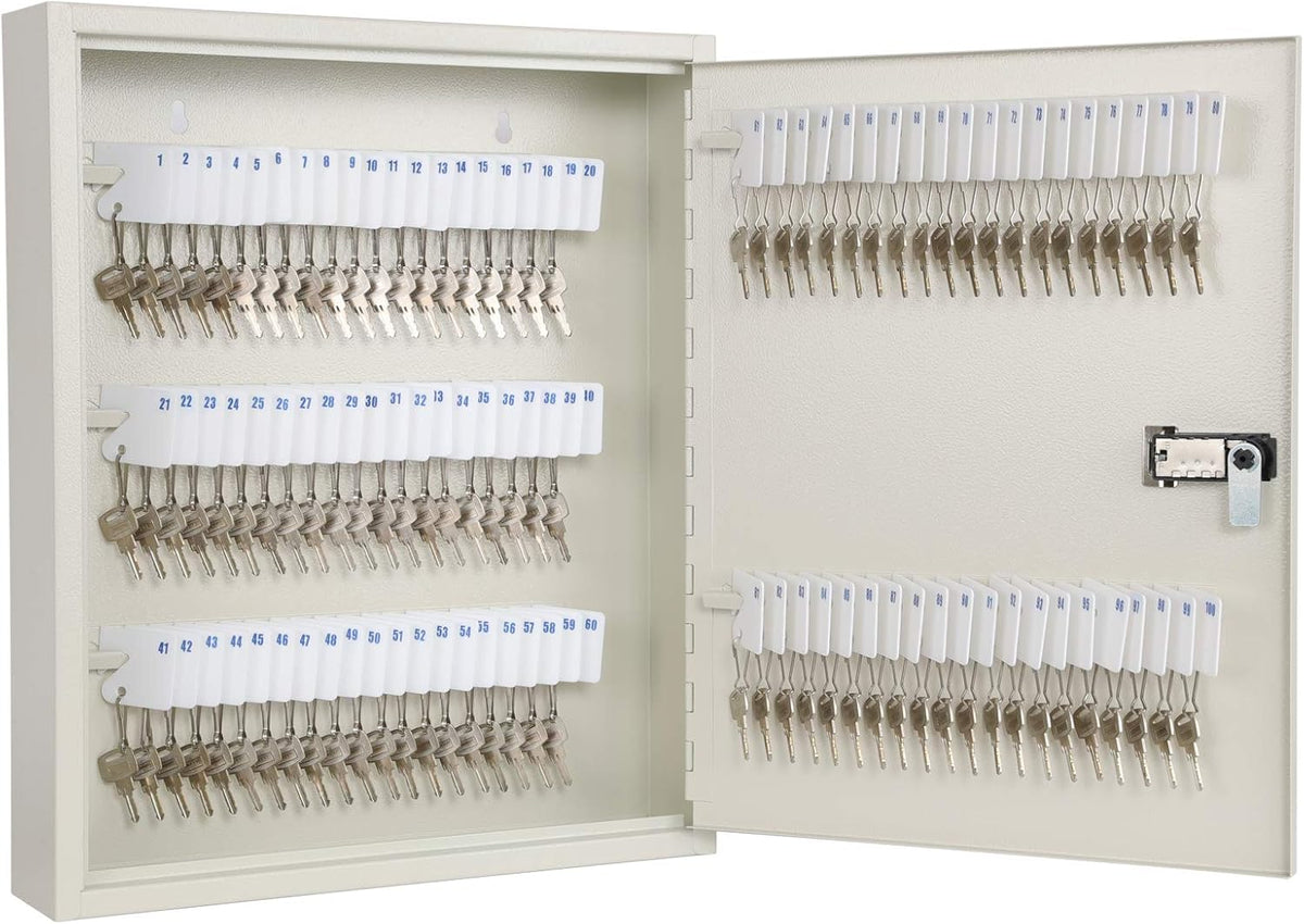 100 Keys Black Wall Mount Key Cabinet Organizer Q2558