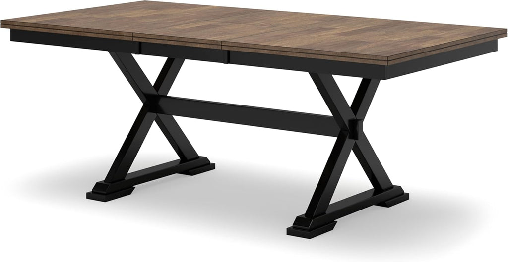78" W x 40" D x 30" H Black Dark Brown Dining Extension Table B50280