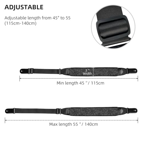 3.5" Wide Padded Adjustable Guitar Strap with Strap Locks N106115