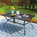 60 x 38 Black Steel Outdoor Dining Table H4804