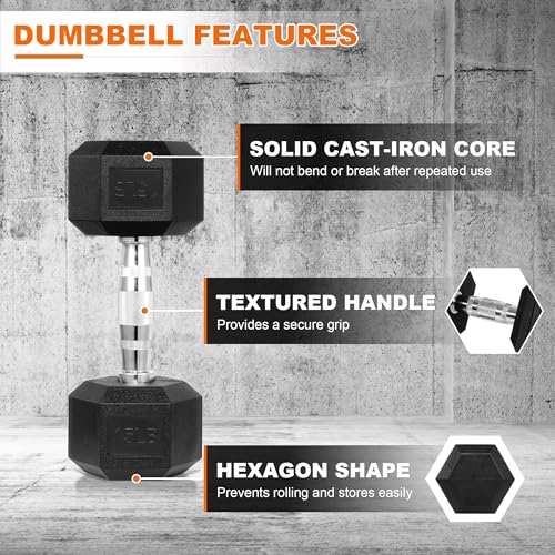 Rubber Coated Hex Dumbbells U483708