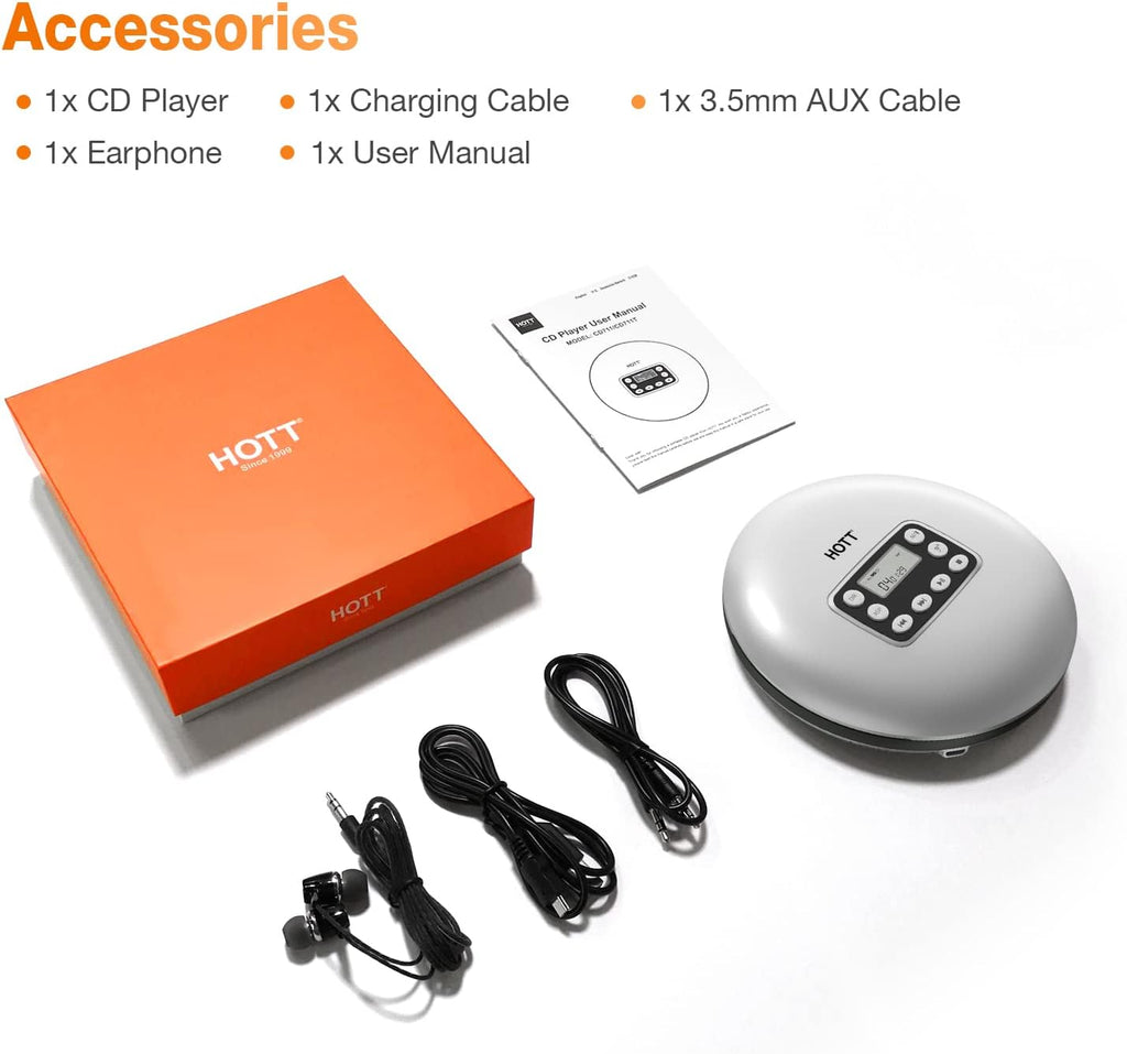 Portable CD Player with Bluetooth and Stereo Headphone C3152