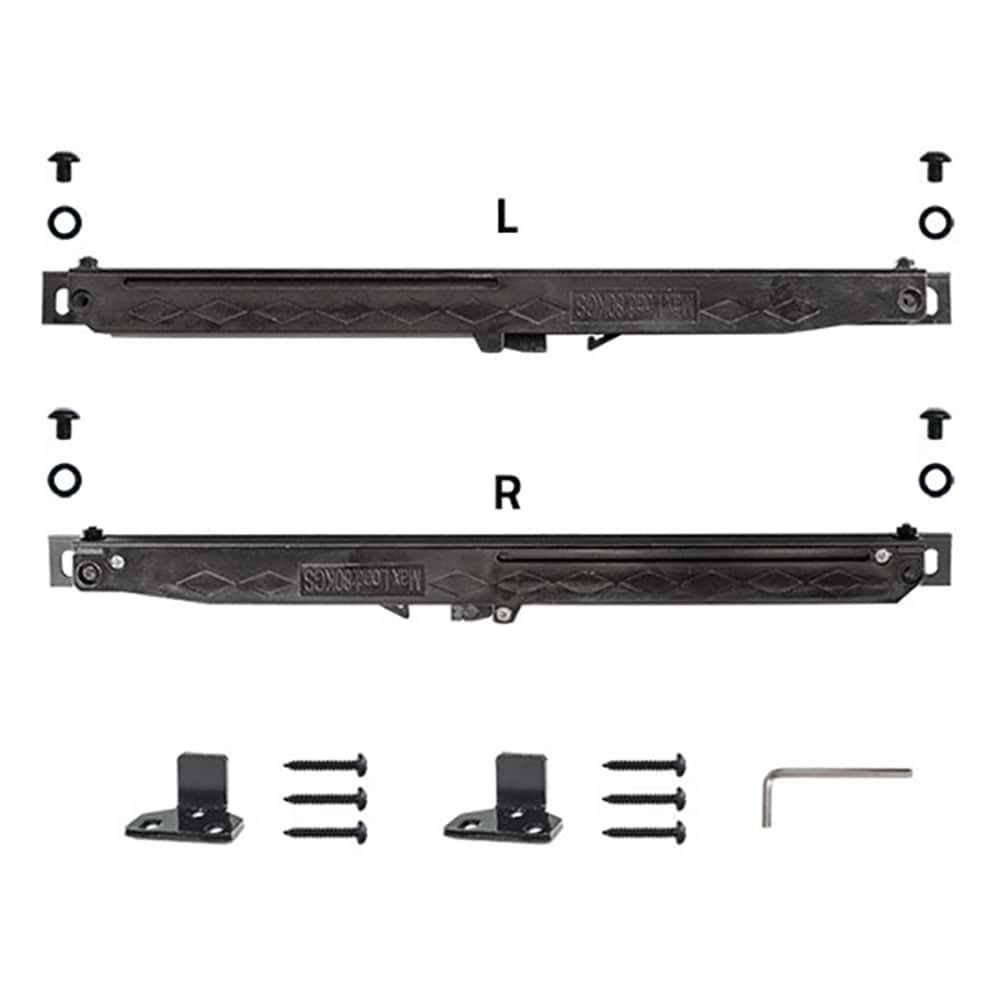 Soft-Close Satin Brass PVD Rolling Door Hardware Kit M9421