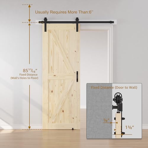 36in x 84in Sliding Barn Door with Hardware Kit H918