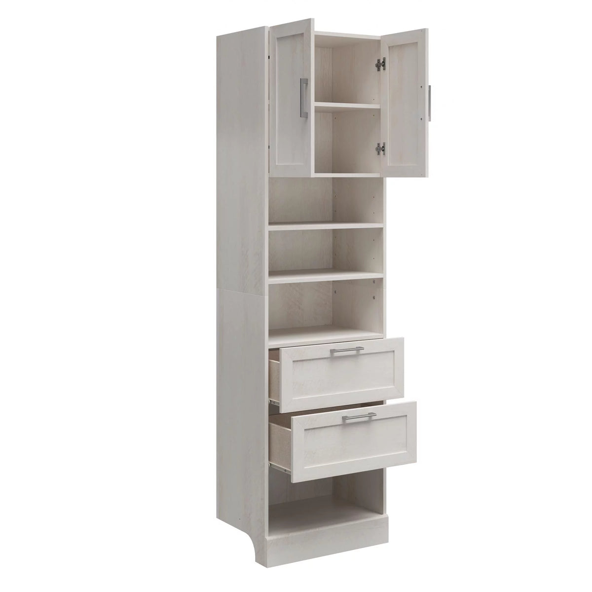 2 Door 2 Drawer Modular Closet Unit, Ivory Oak Q625498