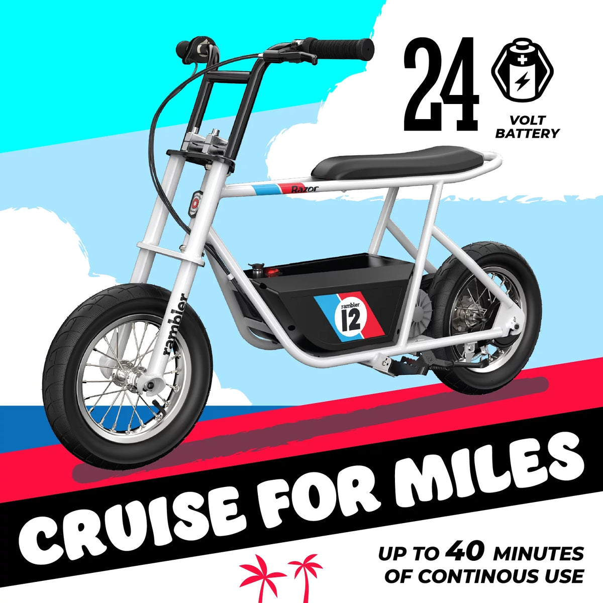 White 12" Air-Filled Tires Seated Electric Scooter L776