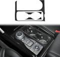 Black 5Pcs Carbon Fiber Center Console Water Cup Holder Frame Cover Trim P229586