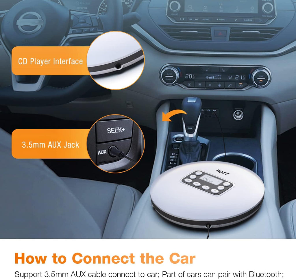 Portable CD Player with Bluetooth and Stereo Headphone C3152