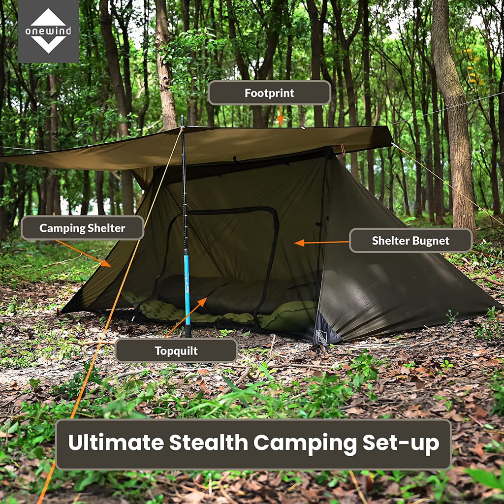 Camping Tarp Set with Ripstop Silnylon Silicone PU Coating S4568