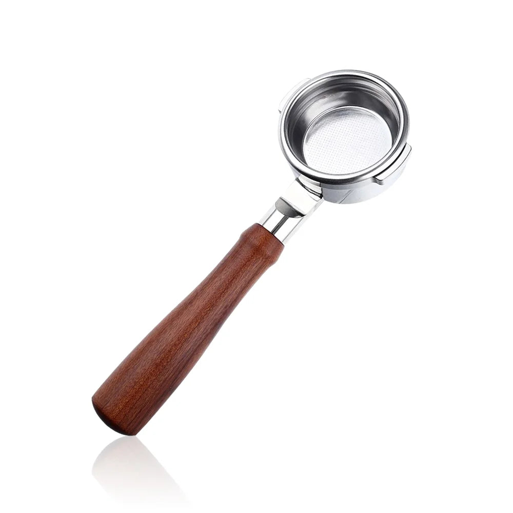 54mm Stainless Steel Bottomless Portafilter with Solid Wood Handle A941343