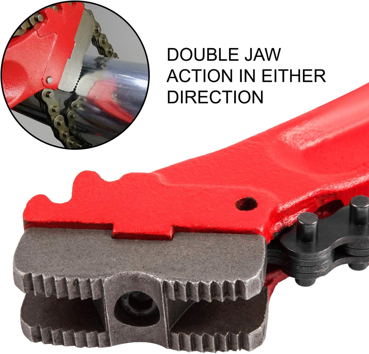 Chain Wrench Pipe 36inch, Heavy Duty Oil Filter Chain Wrench Capacity 4-1/2 to 7-1/2inch, Chain Length 760 mm X532