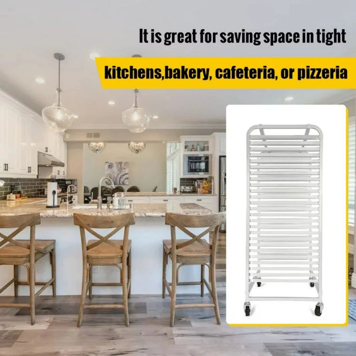 25 Tier Aluminum Bakery Rack with Lockable Wheels B628