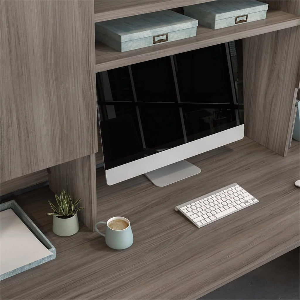 Engineered Wood Desk with Hutch J607573