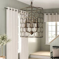 12-Light Candle Style Drum Chandelier Gold M558