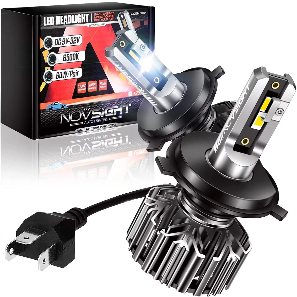 H4/9003 LED Headlight Bulbs 6500K Cool White Pack of 2 I132