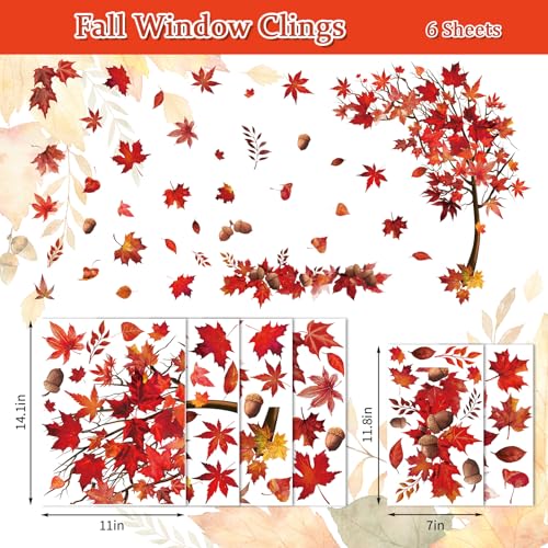 6 Sheet Large Reusable Winter Window Clings C4198