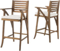 Acacia Wood Outdoor Barstools, 2-Pcs Set S9932