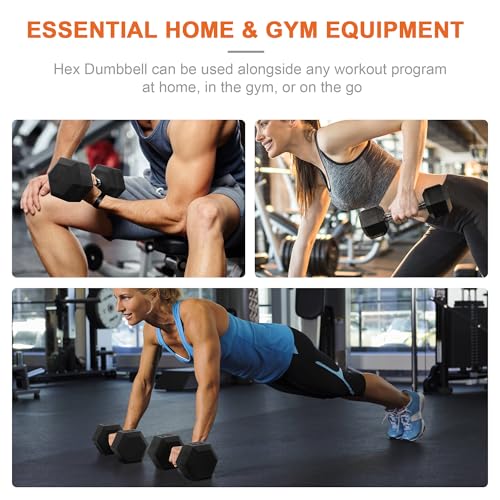 Rubber Coated Hex Dumbbells U483708