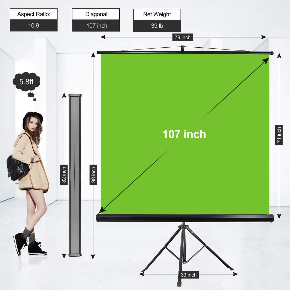 Green Screen Stand with Adjustable Tripod R90672