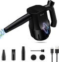 Mini Compressed Air Duster, 8000mAh Rechargeable Cordless Air Duster, 30000 RPM Electric Dust Blower with 3 Nozzle W51237