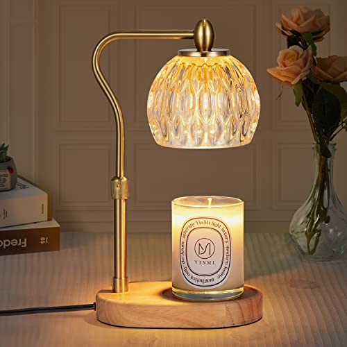 Gold Height Adjustable Candle Warmer Lamp with Timer & Dimmer E2518