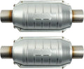 2 PACK Universal Catalytic Converter with O2 Port & Heat Shield T4273
