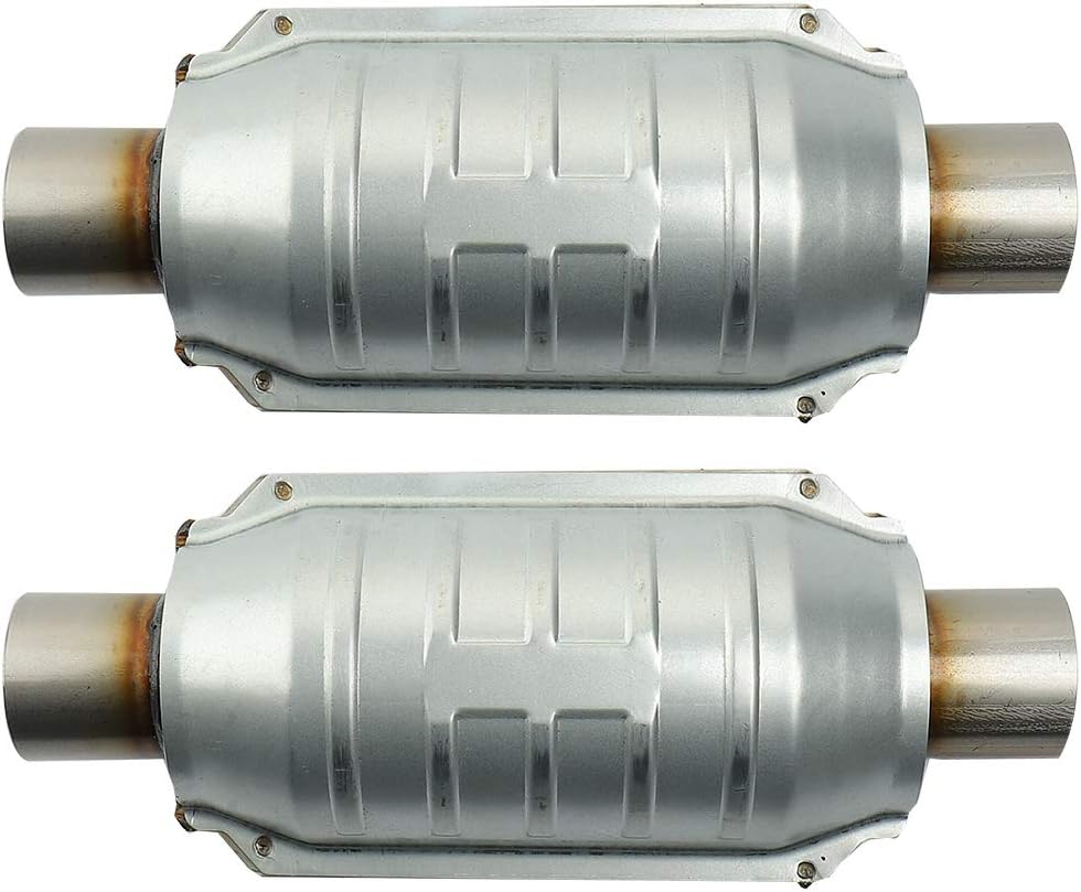 2 PACK Universal Catalytic Converter with O2 Port & Heat Shield T4273