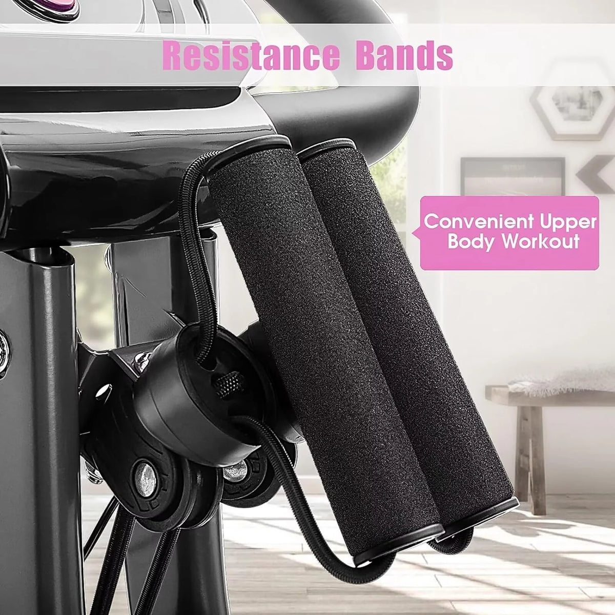 Foldable Magnetic Exercise Bike 300 lbs with Backrest K7383