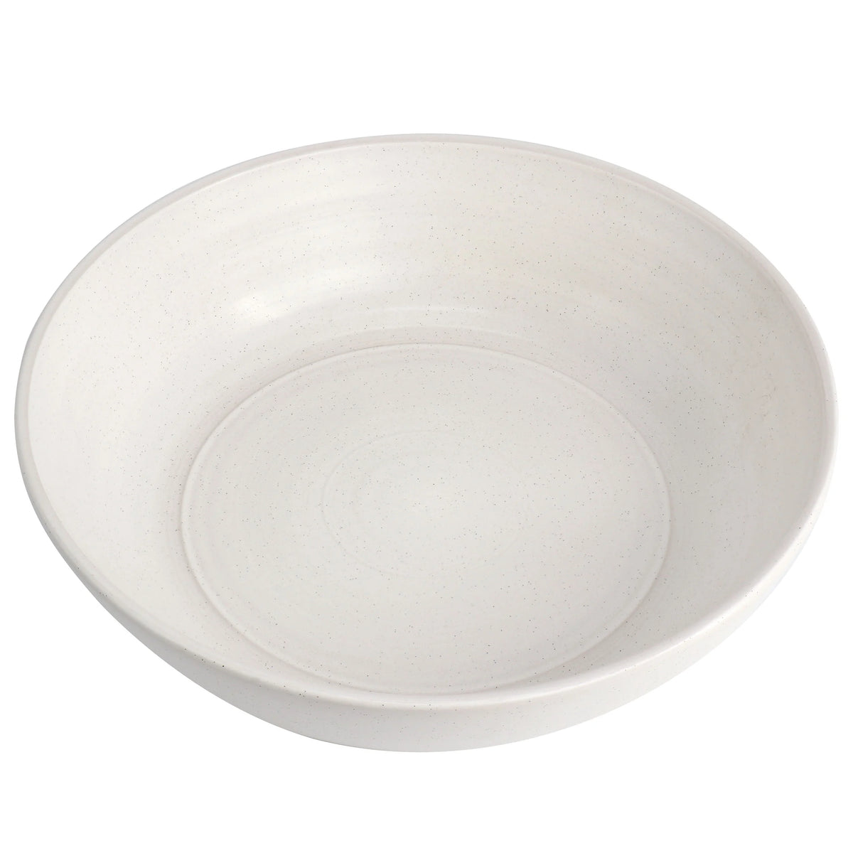 10 Inch Stoneware Serving Bowl in White Speckle W650755
