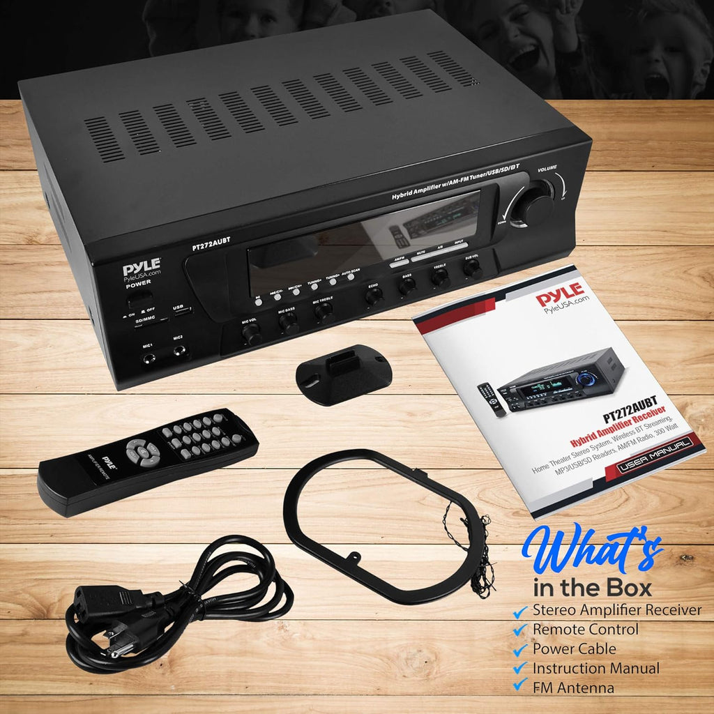 300W 4 Channel Wireless Bluetooth Audio Power Amplifier O718232