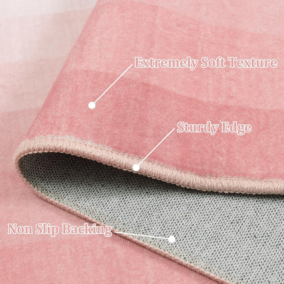 Pink Washable 8x10 Non Slip Area Rug Y57872
