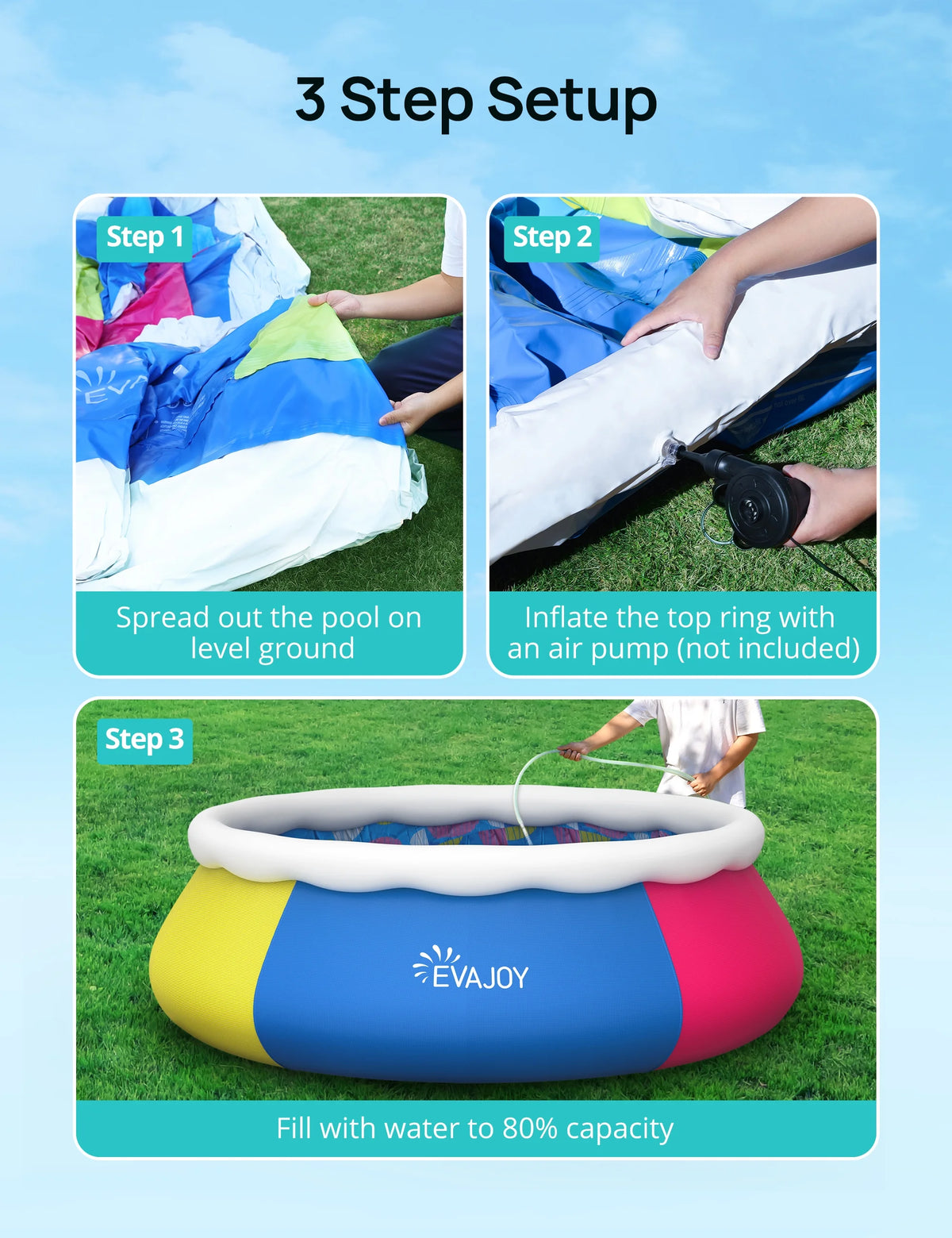 15ft 35in Above Ground Pool with Filter Pump S885