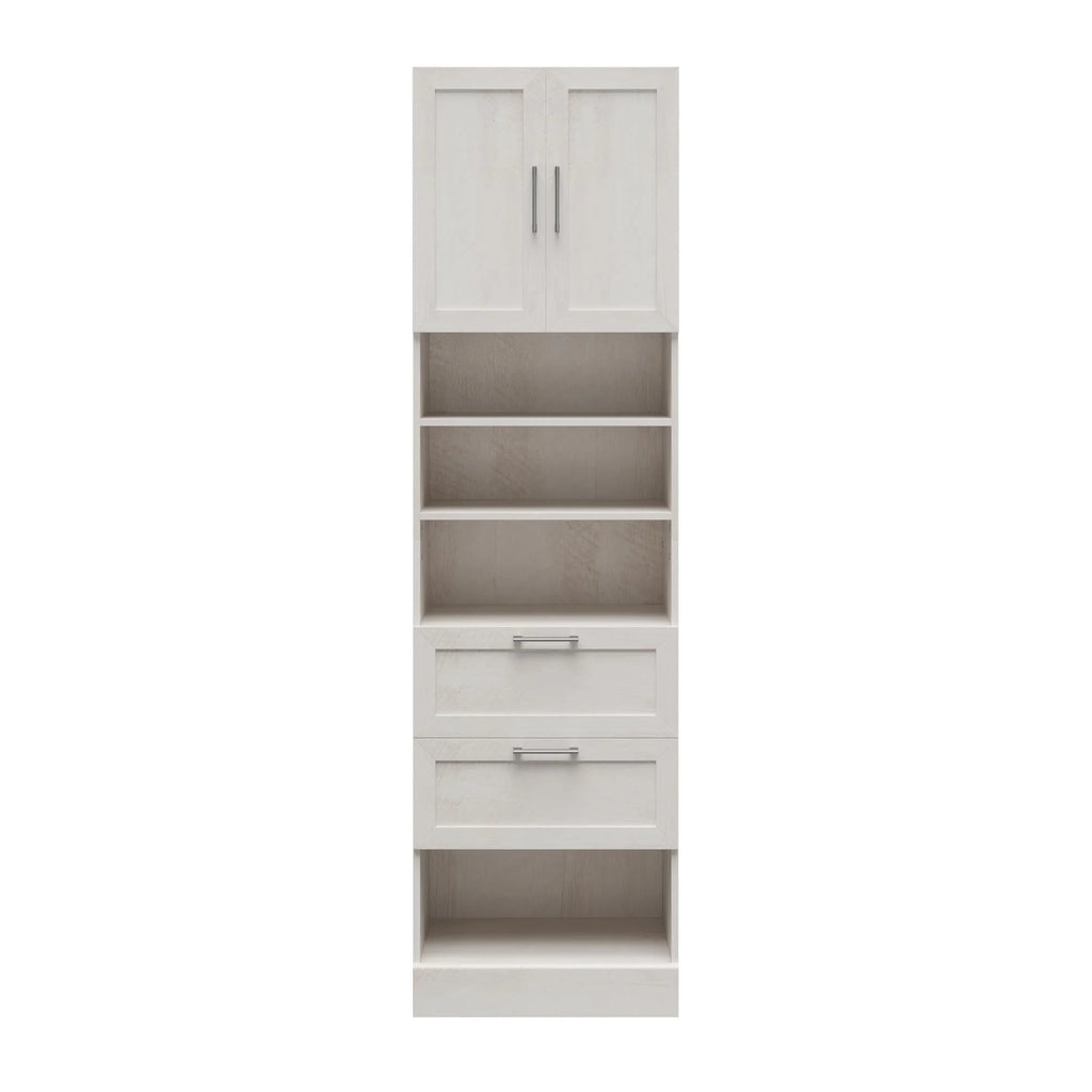 2 Door 2 Drawer Modular Closet Unit, Ivory Oak Q625498