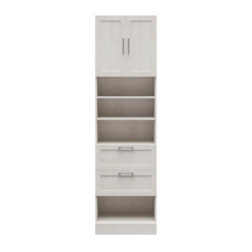 2 Door 2 Drawer Modular Closet Unit, Ivory Oak Q625498