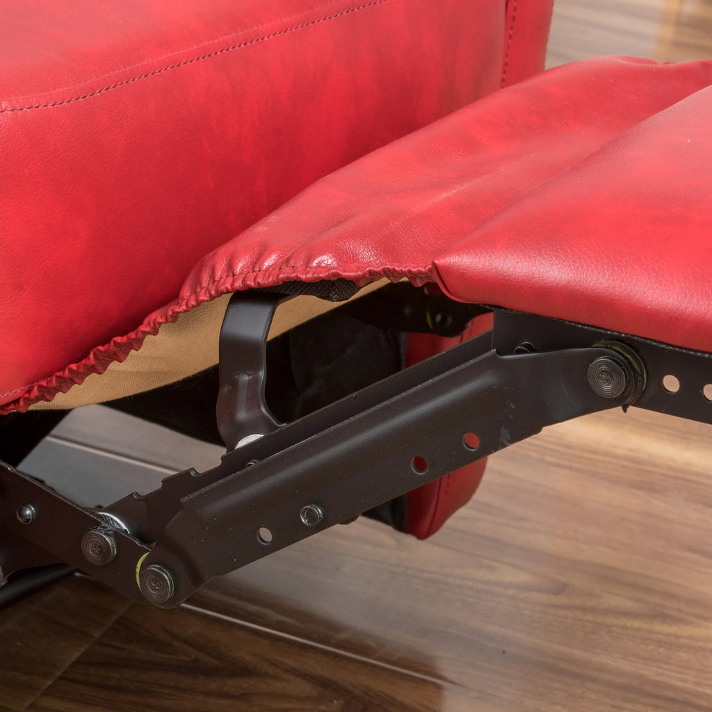 Red Faux Leather Recliner J1164