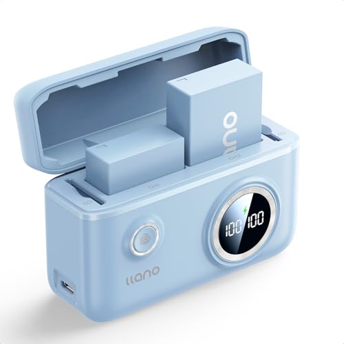 2-Pack Batteries and 18W Fast Dual USB Charger with Smart Display and Magnetic Snap Cover K17540