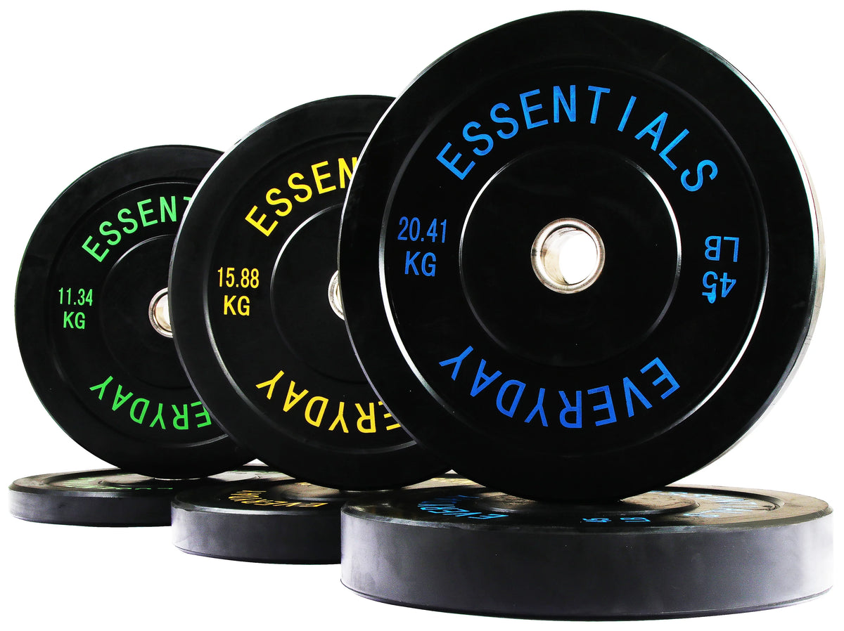 Olympic Bumper Plate Weight Plate Set with Steel Hub, Black, 210 lbs R2792