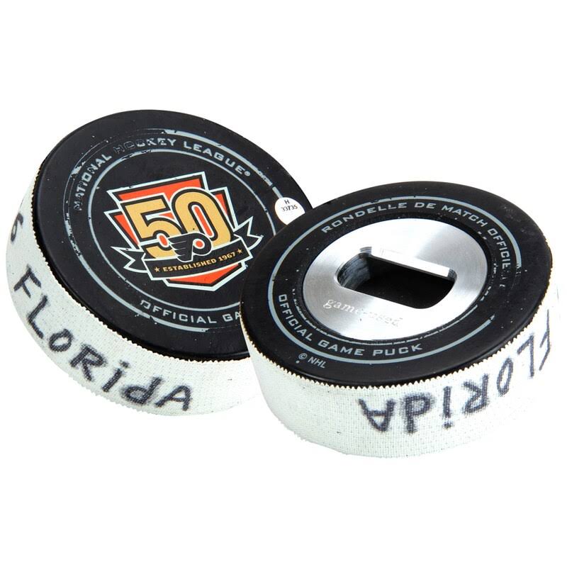Philadelphia Flyers Game-Used Puck Bottle Opener D9227