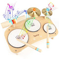 9 in 1 Wooden Musical Instruments Drum Set with Xylophone V1508