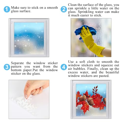 6 Sheet Large Reusable Winter Window Clings C4198